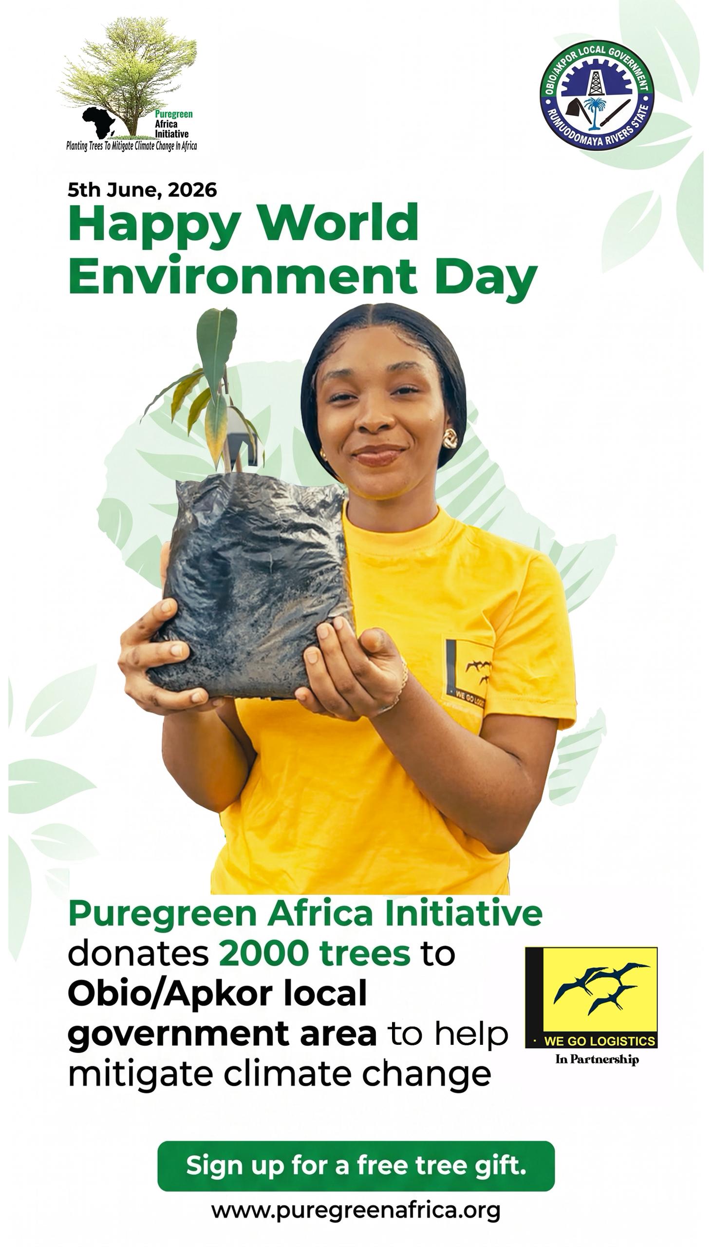 Puregreen Africa Initiative Donated 2000 trees to Obio/Akpo LGA In Combating Climate Change In Rivers State